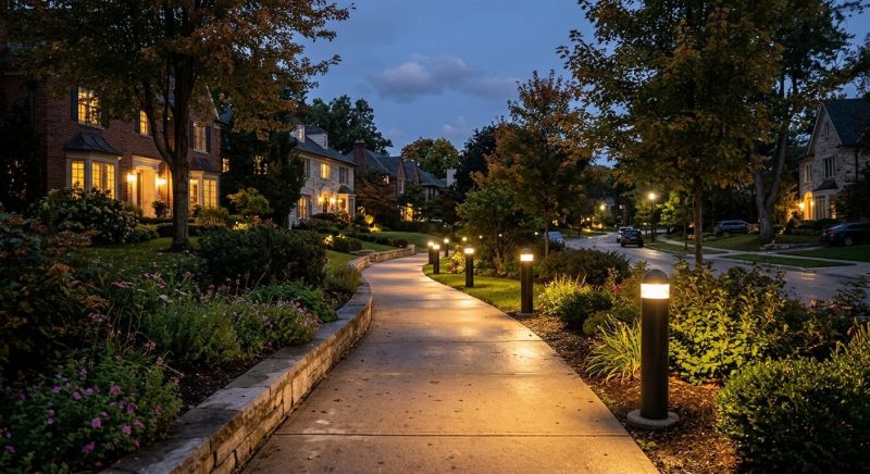 Sidewalk Lighting Installation in Kansas City, KS