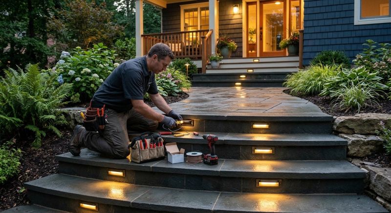 Sidewalk Lighting Installation in Kansas City, KS