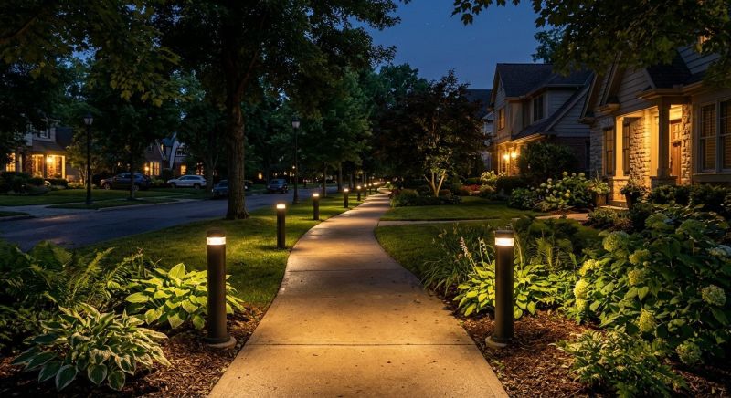 Sidewalk Lighting Installation in Kansas City, KS